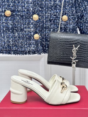 Valentino VLogo The Bold Edition 7cm Mule Sandals white