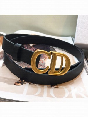 Dior Calfskin Belt with CD Buckle 25mm Black 2019 Collection