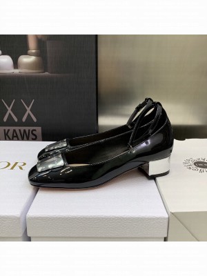 DIOR HEEL 3.5CM PATENT CALFSKIN LA PARISIENNE PUMPS BLACK 2022 COLLECTION
