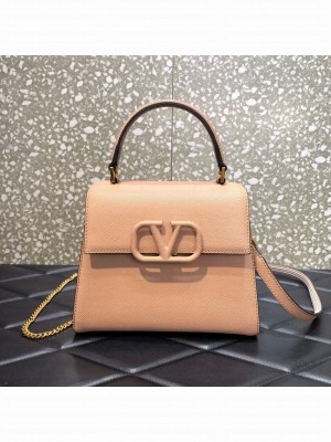 VALENTINO VSLING small Grain calf leather Shoulder bag WB0F53 Cinnamon Pink