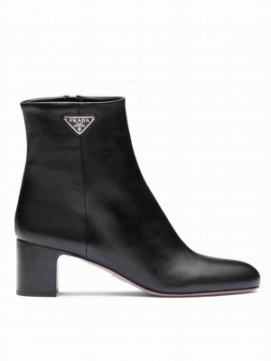 Prada Women's Leather Booties Black