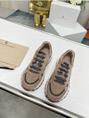 Brunello Cucinell Suede and techno fabric runners sneakers 014