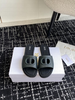Christian Dior D-Club SlideLambskin Black 