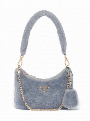 Prada Shearling Mini-bag 1BC204 Gray