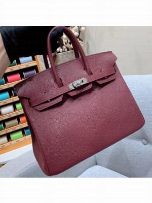 Hermes Birkin 25cm Bag in Original Togo Leather Burgundy