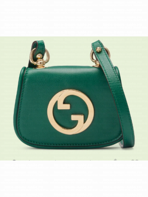 Gucci mini Blondie card case wallet 698635 Emerald green