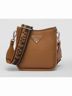 Prada Leather mini shoulder bag 1BH191 Caramel