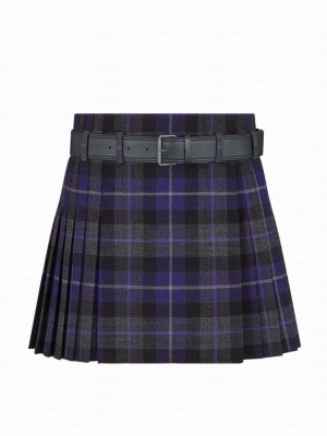 Christian Dior Women's Belted Short Kilt Purple