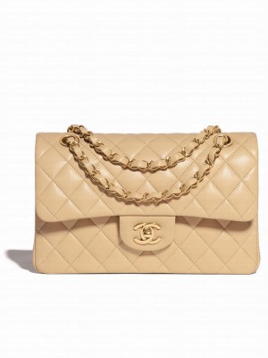 Chanel Classic Flap Handbag Apricot