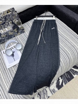 Chanel Women's Drawstring wide-leg Pants Black