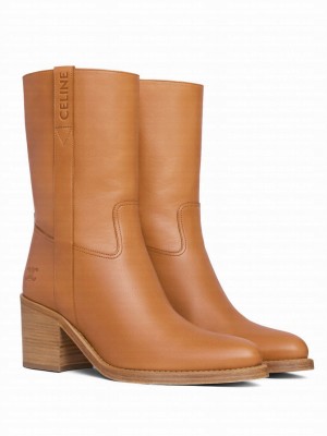 Celine Women's Mid Boot Celine Conde In Calfskin Coffee