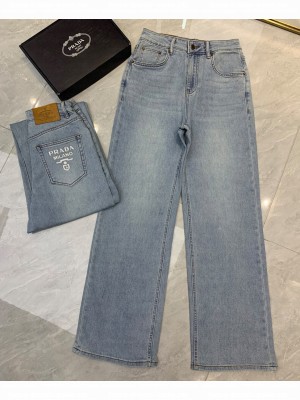 Prada Women's Straight Jeans Blue