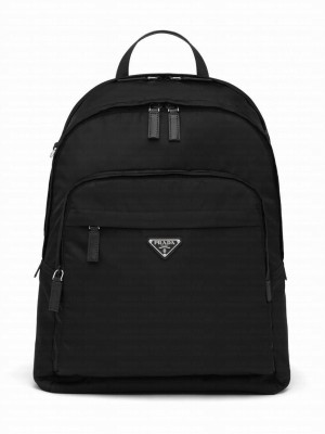 Prada Nylon And Saffiano Leather Backpack Black