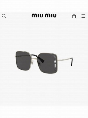 Miu miu Brand Vertical Logo Cut-out On One Lens detachable chain 02