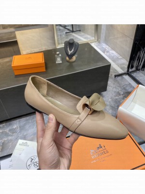 Hermes Bilbao ballet Goatskin Nude flat Loafer 2021 Collection