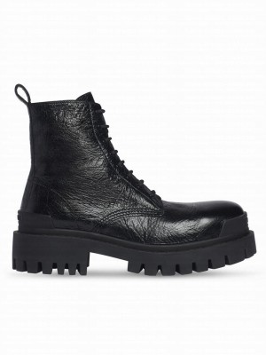 Balenciaga Women's Strike 20MM Lace-up Boot Black