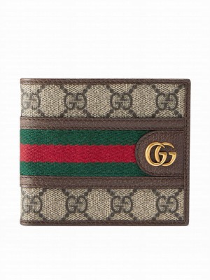 Gucci Wallets Men Fabric 597609 Dark Coffee