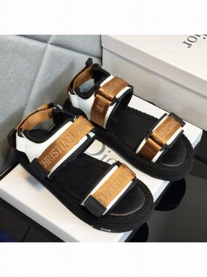 Dior D-Wander Fabric Flat Strap Sandals Gold Spring/Summer 2021 Collection 06