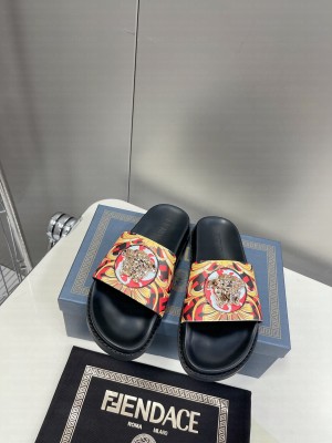 Versace x Fendi Unisex Fendace Flat Slide Sandals 2022 Collection 016