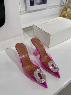 AMINA MUADDI Camelia Glass Sling Heels 9.5cm Sandals 06
