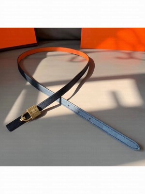 Hermes Width 1.3cm Swift & Epsom Leather Reversible Belt With Lock Buckle Black/Orange 2020 Collection