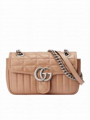 Gucci GG Marmont Mini Shoulder Bag 446744 Apricot