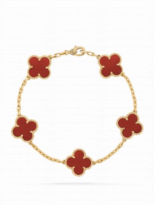 Van Cleef & Arpels Vintage Alhambra Bracelet Red