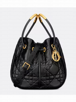 Medium Dior Nolita Bag Black Macrocannage Lambskin M2312UN