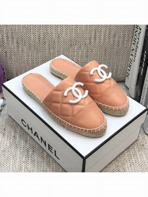 Chanel Quilted Lambskin Flat Espadrilles Light Pink Spring/Summer 2021 Collection