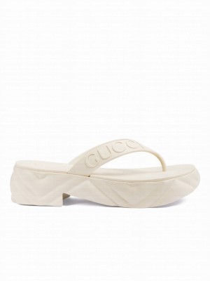 Gucci Women's Thong Platform Sandal 746334 White