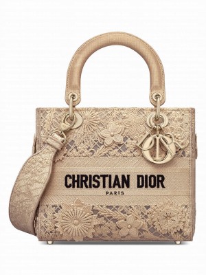 Christian Dior Medium Lady D-Lite Bag Apricot