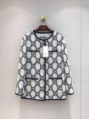 Gucci Oversize GG Sylvie tweed jacket 569926 black/white