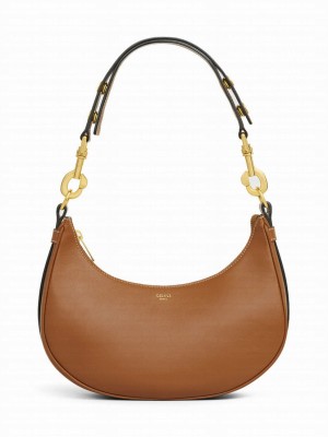 Celine Medium Ava Strap Bag In Smooth Calfskin Coffee