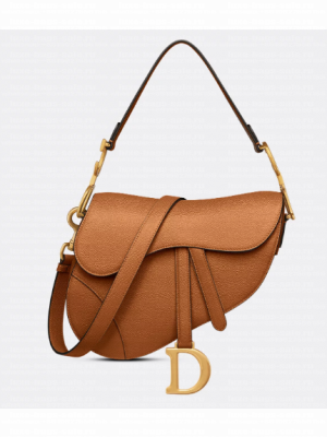 Dior Saddle Bag with Strap Golden Saddle Grained Calfskin M0455CBAA