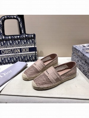 DIOR GRANVILLE ESPADRILLE Nude Mesh Embroidery