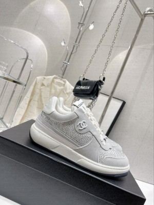 Chanel G39802 Suede Calfskin With Crystal Gray 2023SS 