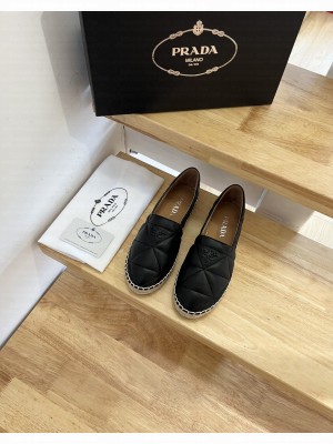 Prada Nappa Leather Espadrille Black