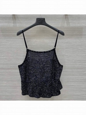 Chanel Sequins Vest Black 2025