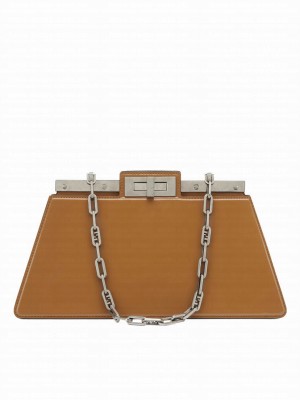 Fendi Peekaboo Cut Medium 8BN340 Coffee