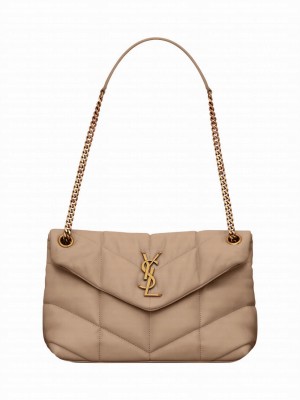 Saint Laurent Puffer Small In Nappa Leather Apricot