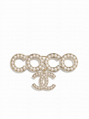 Chanel Brooch AB5646 White