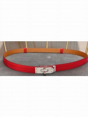 Hermes Width 1.7cm Epsom Calfskin Belt Red