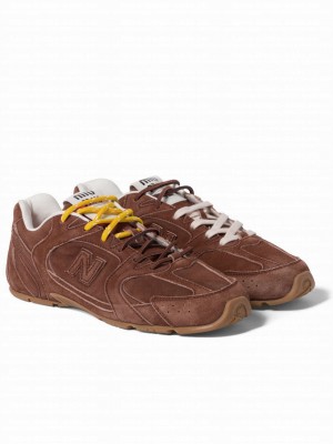 Miumiu x New Balance 530 SL suede sneakers Dark Coffee
