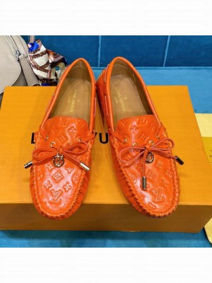 Louis Vuitton 1A3QO2 Gloria Monogram Leather Flat Loafer Orange 2021 Collection