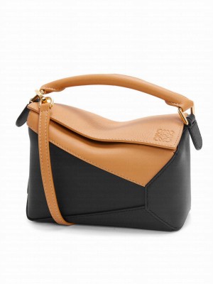 Loewe Mini Puzzle Bag In Classic Calfskin Coffee