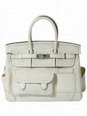Hermes Birkin 35 Canvas & Swift Leather Cargo Cream