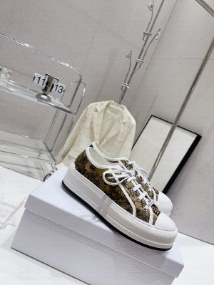 Dior Walk'n'Dior Low-top Platform Embroidered Cotton Sneakers 2023 011