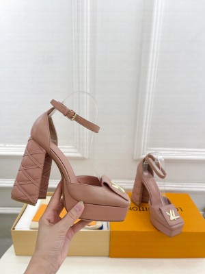 Louis Vuitton Shake 12cm Platform Calfskin Pump Light Pink 2024
