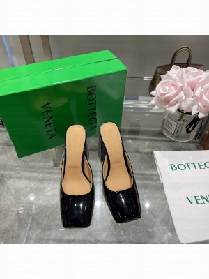 Bottega Veneta 11cm Patent Leather High Heel Mules 2022 Collection black