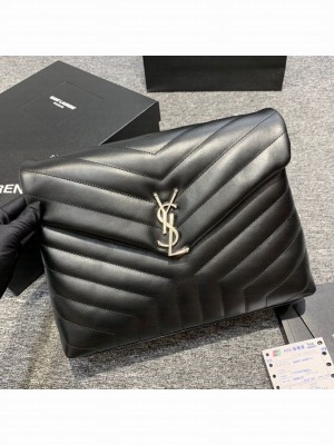 Saint Laurent Loulou Large Bag in "Y" Leather 459749 Black/Silver Collection